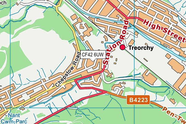 CF42 6UW map - OS VectorMap District (Ordnance Survey)