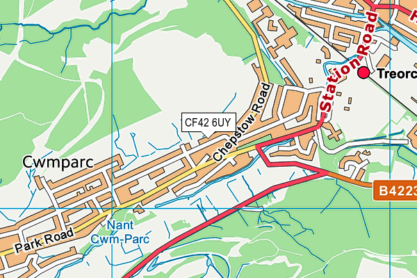 CF42 6UY map - OS VectorMap District (Ordnance Survey) CF42 6UY map - OS VectorMap District (Ordnance Survey)