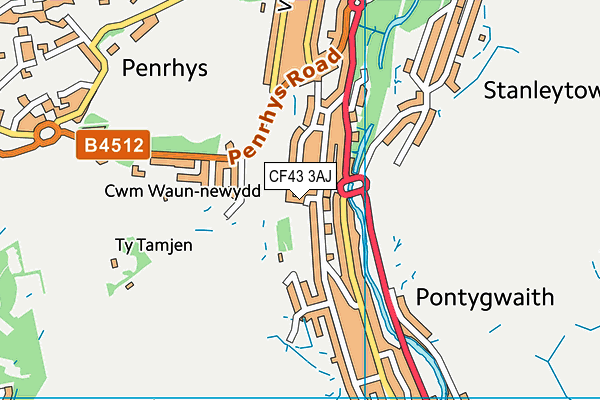CF43 3AJ map - OS VectorMap District (Ordnance Survey) CF43 3AJ map - OS VectorMap District (Ordnance Survey)