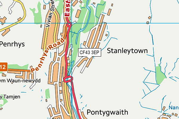 CF43 3EP map - OS VectorMap District (Ordnance Survey)