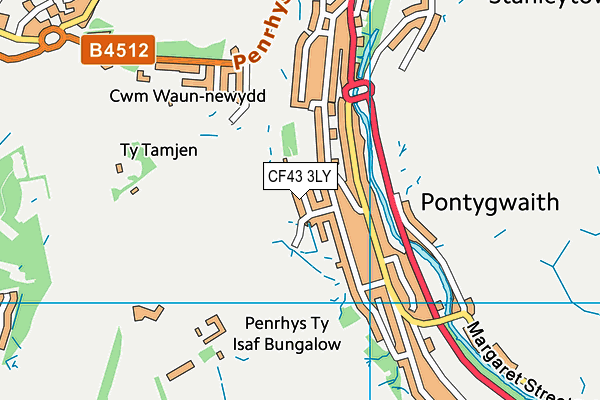 CF43 3LY map - OS VectorMap District (Ordnance Survey) CF43 3LY map - OS VectorMap District (Ordnance Survey)