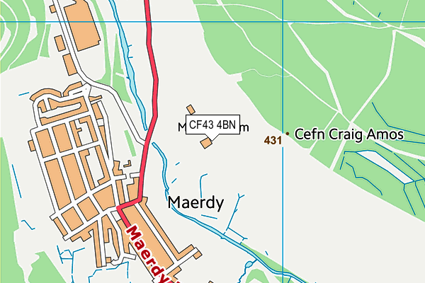 CF43 4BN map - OS VectorMap District (Ordnance Survey) CF43 4BN map - OS VectorMap District (Ordnance Survey)