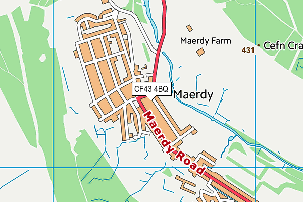 CF43 4BQ map - OS VectorMap District (Ordnance Survey) CF43 4BQ map - OS VectorMap District (Ordnance Survey)