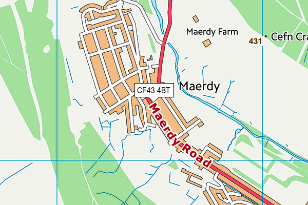 CF43 4BT map - OS VectorMap District (Ordnance Survey) CF43 4BT map - OS VectorMap District (Ordnance Survey)