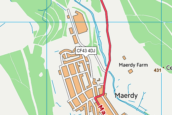 CF43 4DJ map - OS VectorMap District (Ordnance Survey) CF43 4DJ map - OS VectorMap District (Ordnance Survey)