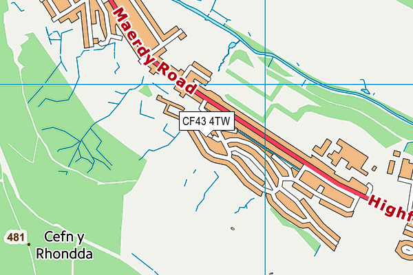 CF43 4TW map - OS VectorMap District (Ordnance Survey) CF43 4TW map - OS VectorMap District (Ordnance Survey)