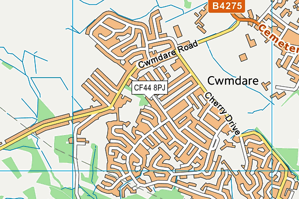 CF44 8PJ map - OS VectorMap District (Ordnance Survey) CF44 8PJ map - OS VectorMap District (Ordnance Survey)