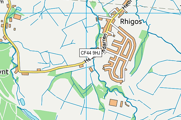 CF44 9HJ map - OS VectorMap District (Ordnance Survey) CF44 9HJ map - OS VectorMap District (Ordnance Survey)