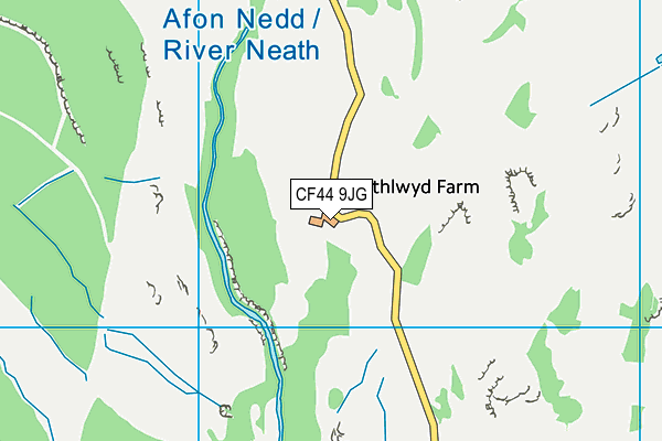 CF44 9JG map - OS VectorMap District (Ordnance Survey) CF44 9JG map - OS VectorMap District (Ordnance Survey)