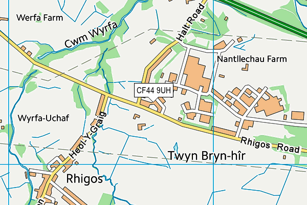 CF44 9UH map - OS VectorMap District (Ordnance Survey) CF44 9UH map - OS VectorMap District (Ordnance Survey)