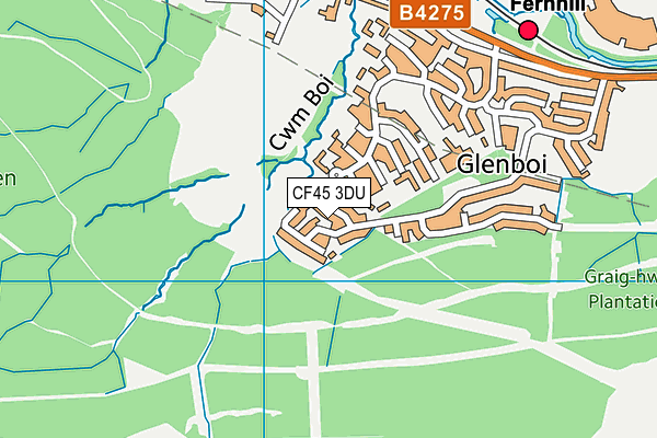CF45 3DU map - OS VectorMap District (Ordnance Survey)