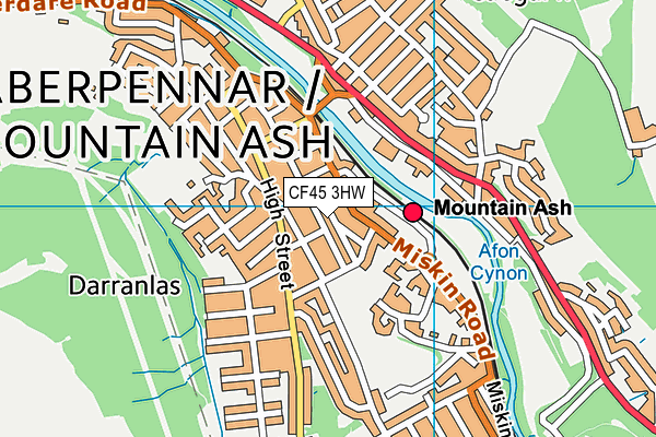 CF45 3HW map - OS VectorMap District (Ordnance Survey)