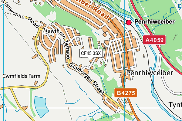 CF45 3SX map - OS VectorMap District (Ordnance Survey) CF45 3SX map - OS VectorMap District (Ordnance Survey)