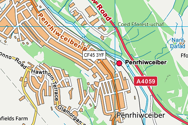 CF45 3YF map - OS VectorMap District (Ordnance Survey) CF45 3YF map - OS VectorMap District (Ordnance Survey)