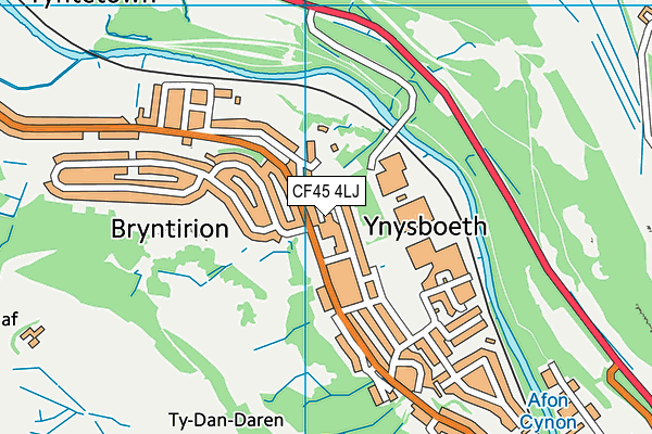 CF45 4LJ map - OS VectorMap District (Ordnance Survey) CF45 4LJ map - OS VectorMap District (Ordnance Survey)