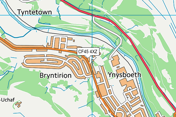 CF45 4XZ map - OS VectorMap District (Ordnance Survey) CF45 4XZ map - OS VectorMap District (Ordnance Survey)