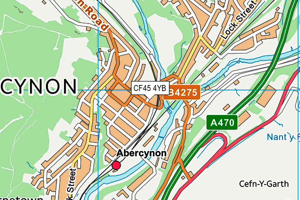 CF45 4YB map - OS VectorMap District (Ordnance Survey) CF45 4YB map - OS VectorMap District (Ordnance Survey)