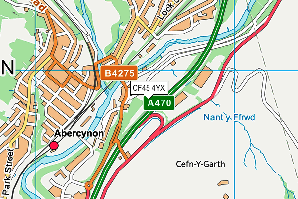 CF45 4YX map - OS VectorMap District (Ordnance Survey) CF45 4YX map - OS VectorMap District (Ordnance Survey)
