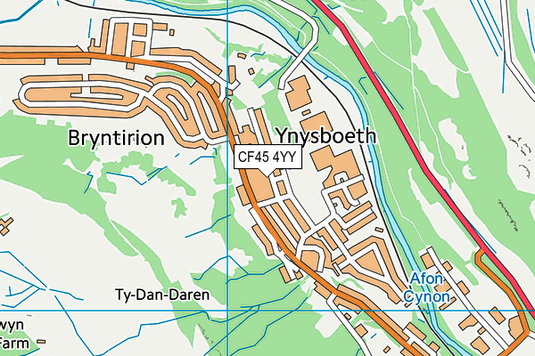 CF45 4YY map - OS VectorMap District (Ordnance Survey) CF45 4YY map - OS VectorMap District (Ordnance Survey)