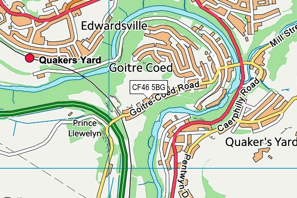 CF46 5BG map - OS VectorMap District (Ordnance Survey) CF46 5BG map - OS VectorMap District (Ordnance Survey)