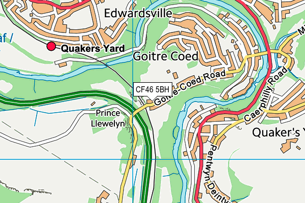 CF46 5BH map - OS VectorMap District (Ordnance Survey) CF46 5BH map - OS VectorMap District (Ordnance Survey)