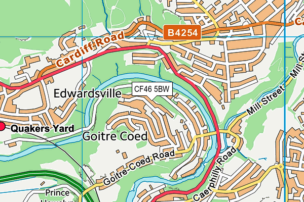 CF46 5BW map - OS VectorMap District (Ordnance Survey) CF46 5BW map - OS VectorMap District (Ordnance Survey)