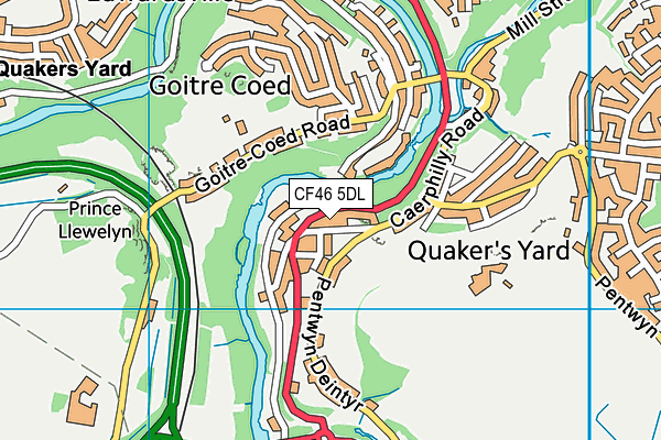 CF46 5DL map - OS VectorMap District (Ordnance Survey) CF46 5DL map - OS VectorMap District (Ordnance Survey)