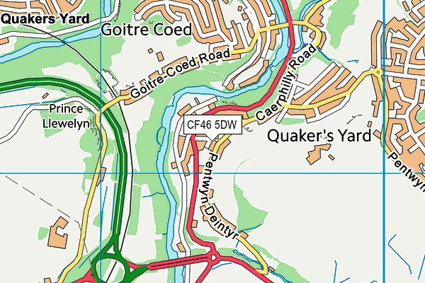 CF46 5DW map - OS VectorMap District (Ordnance Survey) CF46 5DW map - OS VectorMap District (Ordnance Survey)