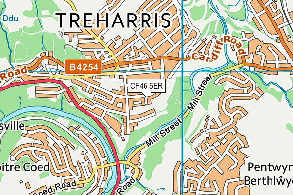 CF46 5ER map - OS VectorMap District (Ordnance Survey)