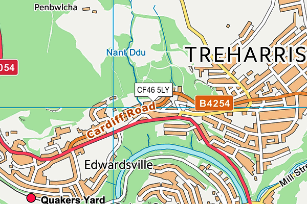 CF46 5LY map - OS VectorMap District (Ordnance Survey) CF46 5LY map - OS VectorMap District (Ordnance Survey)