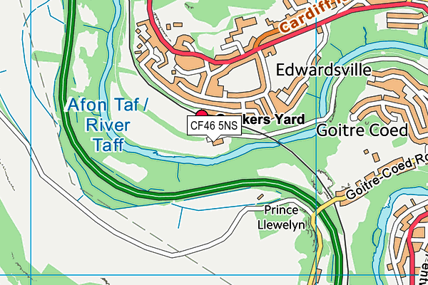 CF46 5NS map - OS VectorMap District (Ordnance Survey)