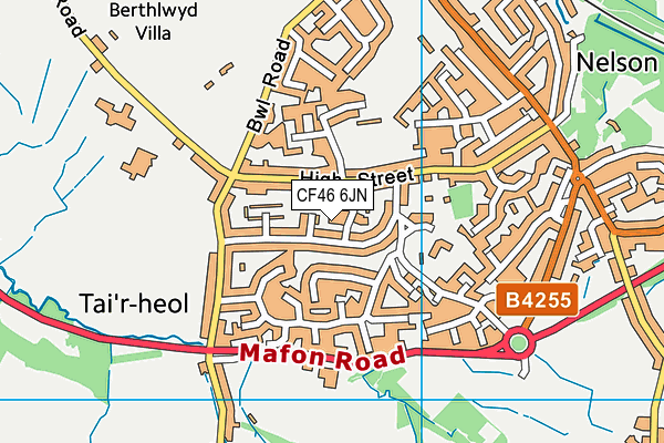 CF46 6JN map - OS VectorMap District (Ordnance Survey) CF46 6JN map - OS VectorMap District (Ordnance Survey)