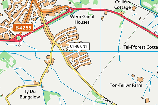 CF46 6NY map - OS VectorMap District (Ordnance Survey) CF46 6NY map - OS VectorMap District (Ordnance Survey)