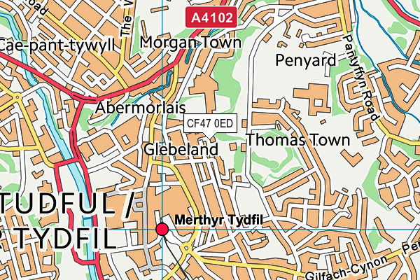 CF47 0ED map - OS VectorMap District (Ordnance Survey)