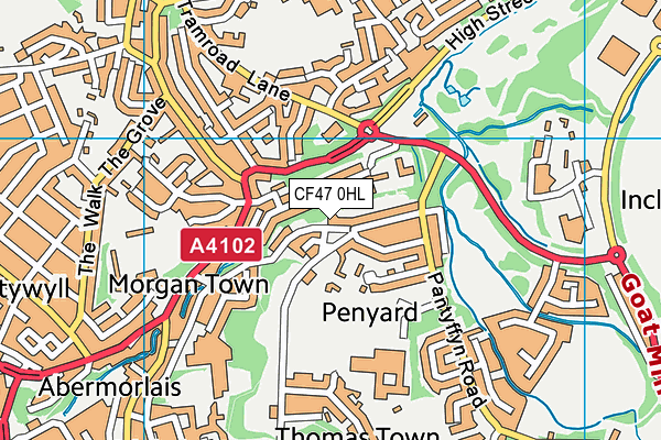 CF47 0HL map - OS VectorMap District (Ordnance Survey) CF47 0HL map - OS VectorMap District (Ordnance Survey)