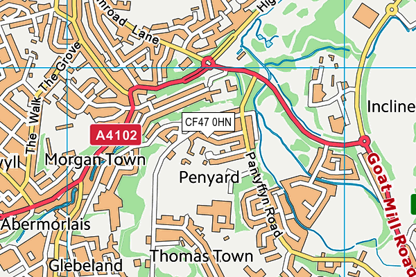 CF47 0HN map - OS VectorMap District (Ordnance Survey) CF47 0HN map - OS VectorMap District (Ordnance Survey)