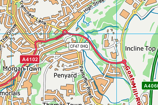 CF47 0HQ map - OS VectorMap District (Ordnance Survey) CF47 0HQ map - OS VectorMap District (Ordnance Survey)