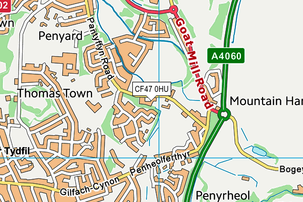 CF47 0HU map - OS VectorMap District (Ordnance Survey) CF47 0HU map - OS VectorMap District (Ordnance Survey)