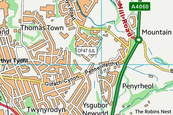 CF47 0JL map - OS VectorMap District (Ordnance Survey) CF47 0JL map - OS VectorMap District (Ordnance Survey)
