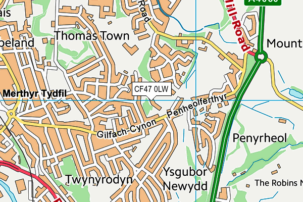 CF47 0LW map - OS VectorMap District (Ordnance Survey) CF47 0LW map - OS VectorMap District (Ordnance Survey)