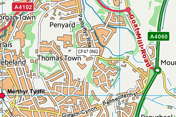 CF47 0NQ map - OS VectorMap District (Ordnance Survey) CF47 0NQ map - OS VectorMap District (Ordnance Survey)
