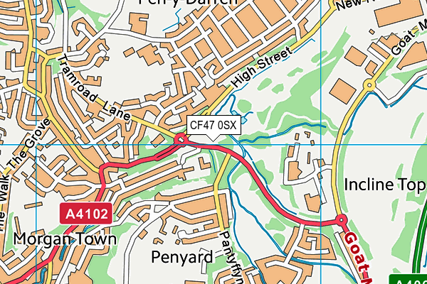 CF47 0SX map - OS VectorMap District (Ordnance Survey) CF47 0SX map - OS VectorMap District (Ordnance Survey)