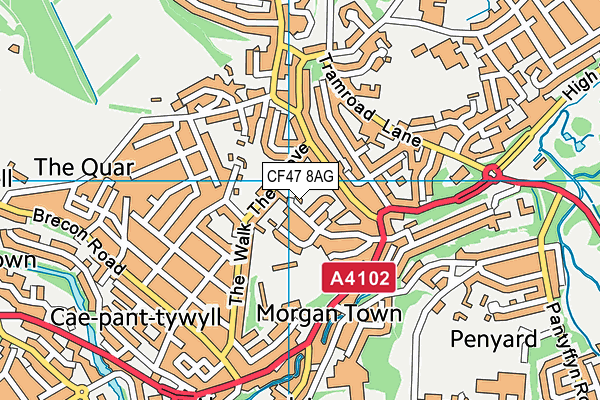 CF47 8AG map - OS VectorMap District (Ordnance Survey) CF47 8AG map - OS VectorMap District (Ordnance Survey)