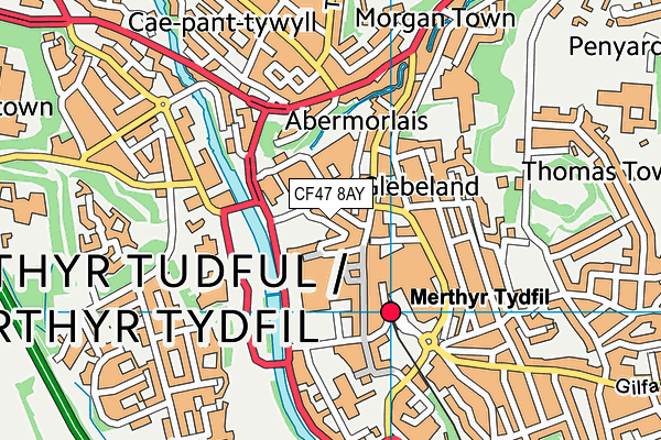 CF47 8AY map - OS VectorMap District (Ordnance Survey) CF47 8AY map - OS VectorMap District (Ordnance Survey)