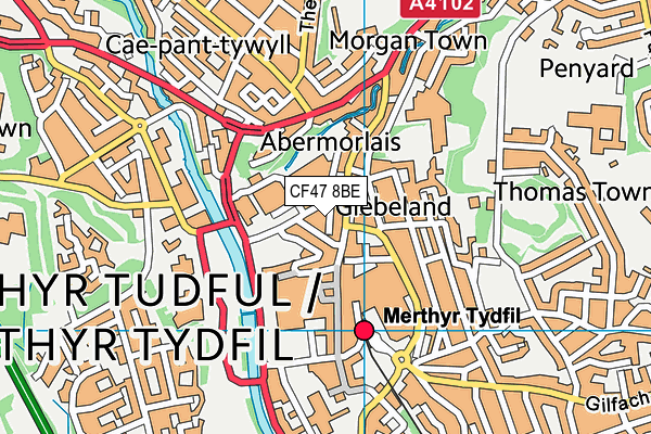 CF47 8BE map - OS VectorMap District (Ordnance Survey) CF47 8BE map - OS VectorMap District (Ordnance Survey)