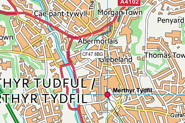 CF47 8BG map - OS VectorMap District (Ordnance Survey) CF47 8BG map - OS VectorMap District (Ordnance Survey)