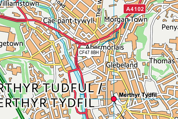 CF47 8BH map - OS VectorMap District (Ordnance Survey) CF47 8BH map - OS VectorMap District (Ordnance Survey)