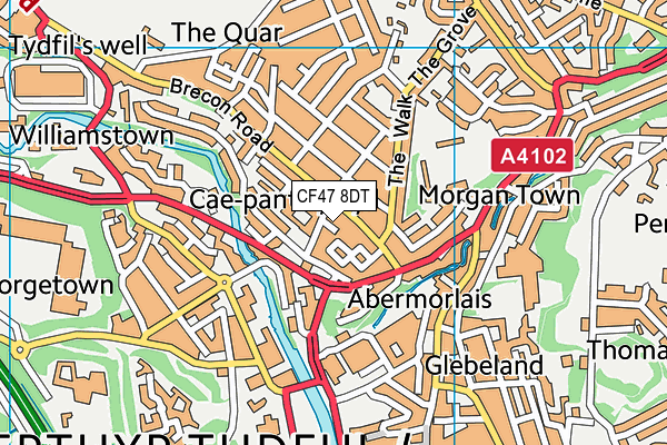CF47 8DT map - OS VectorMap District (Ordnance Survey) CF47 8DT map - OS VectorMap District (Ordnance Survey)