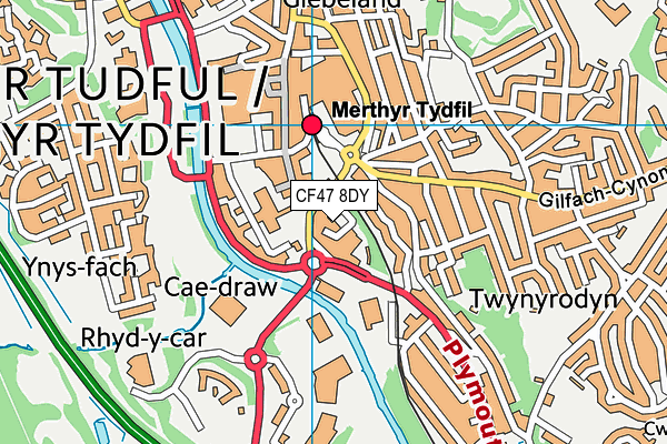 CF47 8DY map - OS VectorMap District (Ordnance Survey) CF47 8DY map - OS VectorMap District (Ordnance Survey)