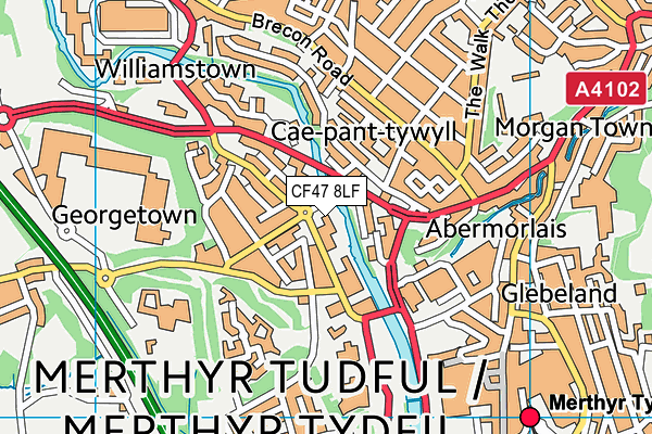 CF47 8LF map - OS VectorMap District (Ordnance Survey) CF47 8LF map - OS VectorMap District (Ordnance Survey)